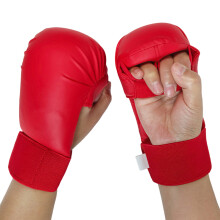 Flexible Kickboxing Gloves Open Back for Adjustable Wrist-Red S