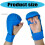 Foam Padded Karate Practice Gloves Outer Shell-Blue L 4