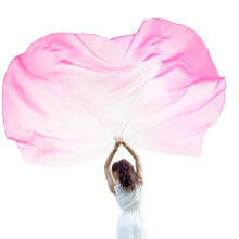 2Pcs Semicircle Praise Church Flags Praise Dance-White pink