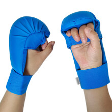 Adjustable Wrist Closure Boxing Gloves Combat Sports-Blue M