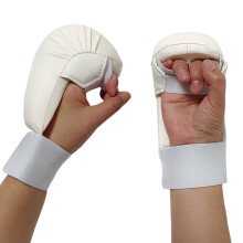 Unisex Karate Gloves Foam Padded Protective Training-White XS