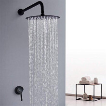 Shower Mixer Faucet Set, Bathroom Shower System, Wall Mounted, Rain Shower Head, Bathtub Spout, Mixer Tap, Black