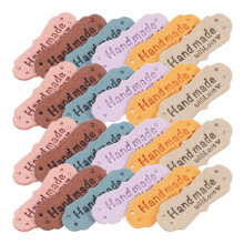 60Pcs Handmade Pu Tags For Crochet Sewing Labels Imitation