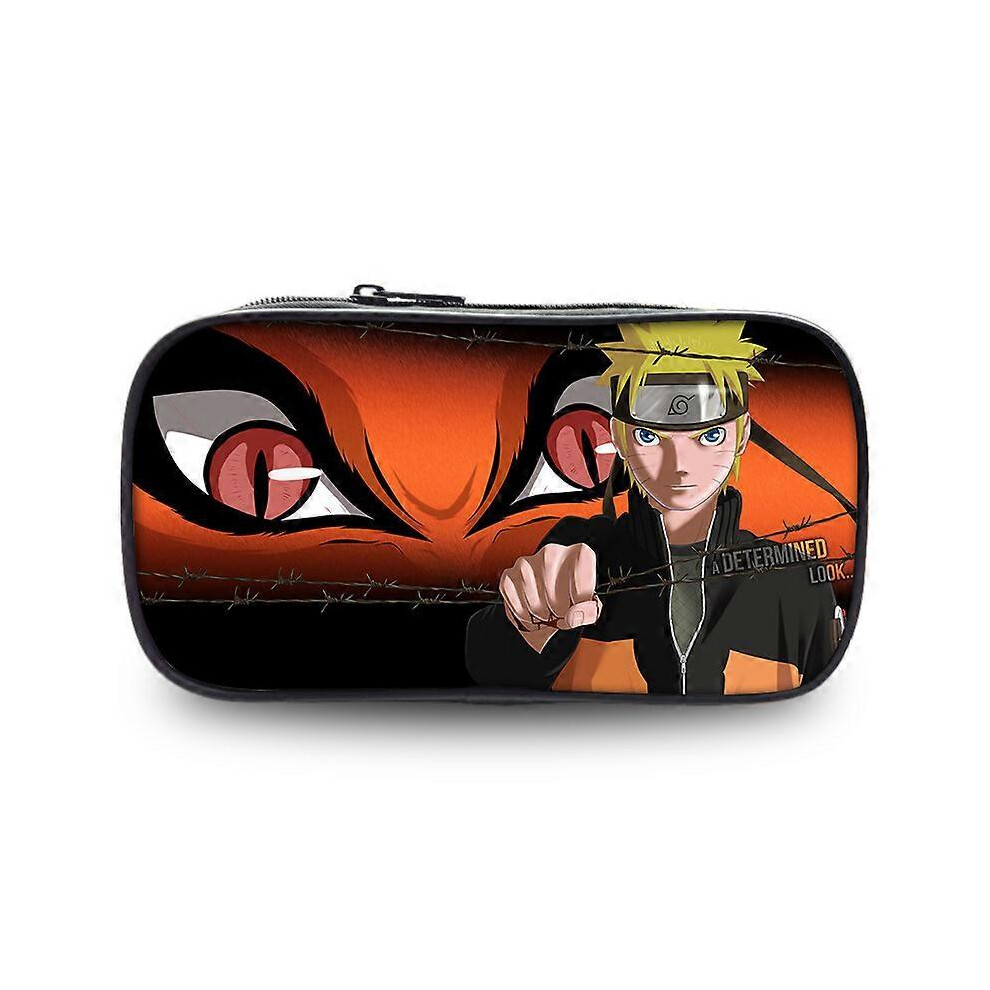 Kikidex (As Show, One Size) Naruto Large-Capacity Pencil Case Stationery Bag Primary And Secondary School Students Pattern Pencil Case