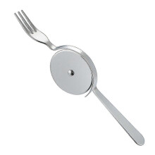 Stainless Steel Pizza Cutter with Fork and Cutting Wheel, Home Kitchen Tool, Pastry Cutter