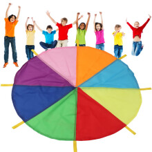 Parachute Grips Parachute Toy Rainbow Colors 3 Meters Eight Colors, Team Building, Upper Body Strength, Group Activity