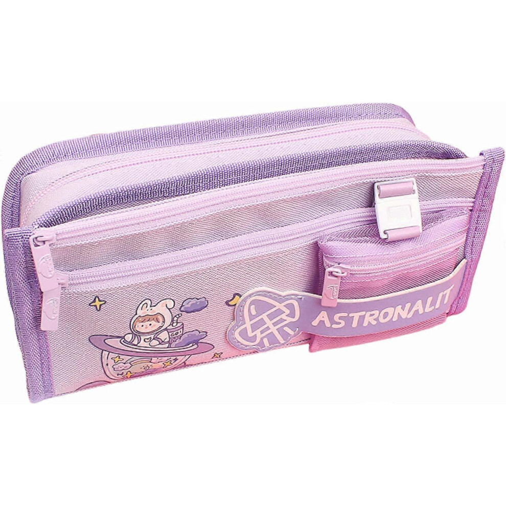 Kikidex (As Show, One Size) Pencil Case Kawaii School Supplies Cute Pencil Case Large Capacity Pencil Case Cute Pencil Case Kawaii(Purple Planet)