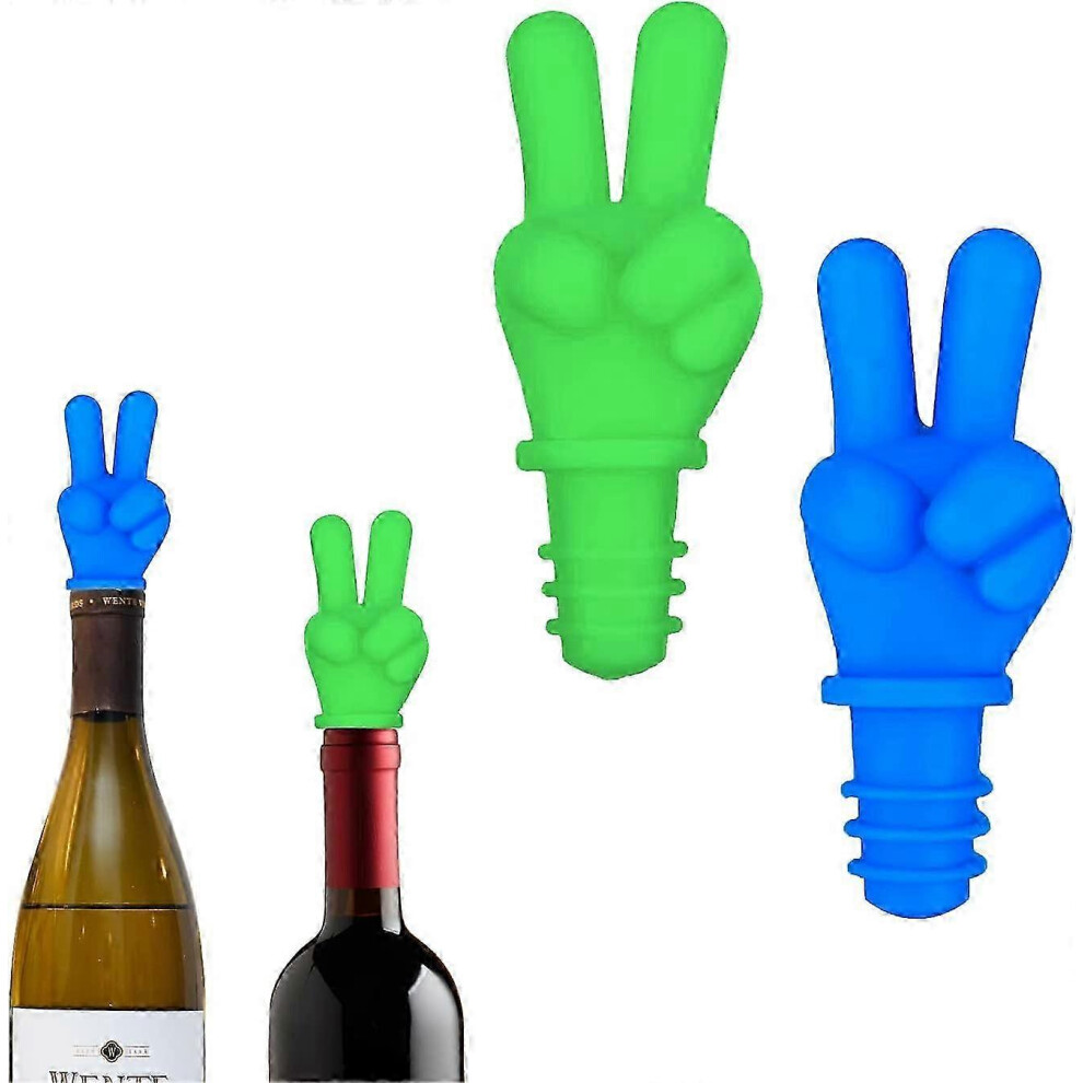 Reusable Wine and Beverage Bottle Stoppers (2 Colors, 4 Pieces)
