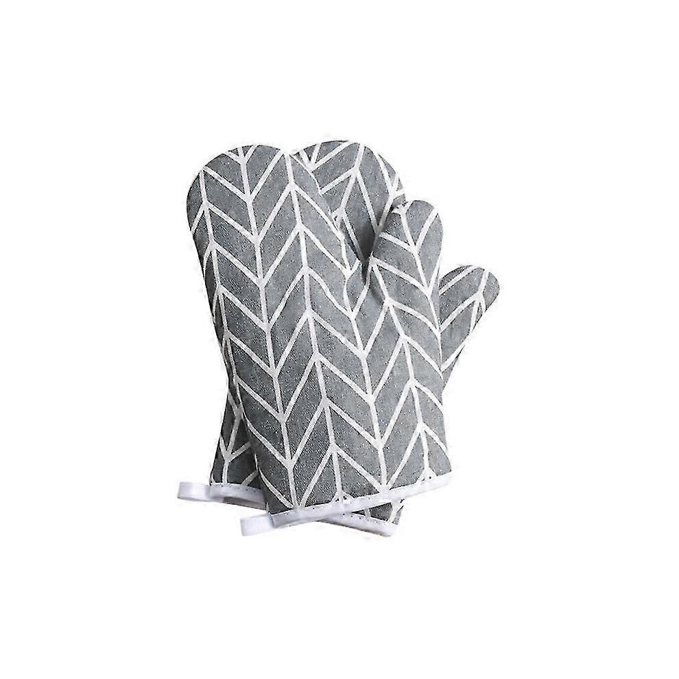Pack Oven Mitts Non-Slip Heat Resistant Cotton Oven Gloves For Cooking, Baking And Grilling (Grey) Grey