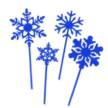 (Blue) Fruushop Electronics Auto Parts 40 Pieces Snowflake Flag Cocktail Sticks - Ice Picks - Fruit Stick Skewers - Fruit Sticks