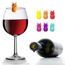 12 Pack Wine Glass Charms, 6 Colors Pineapple Silicone Drink Markers for Parties