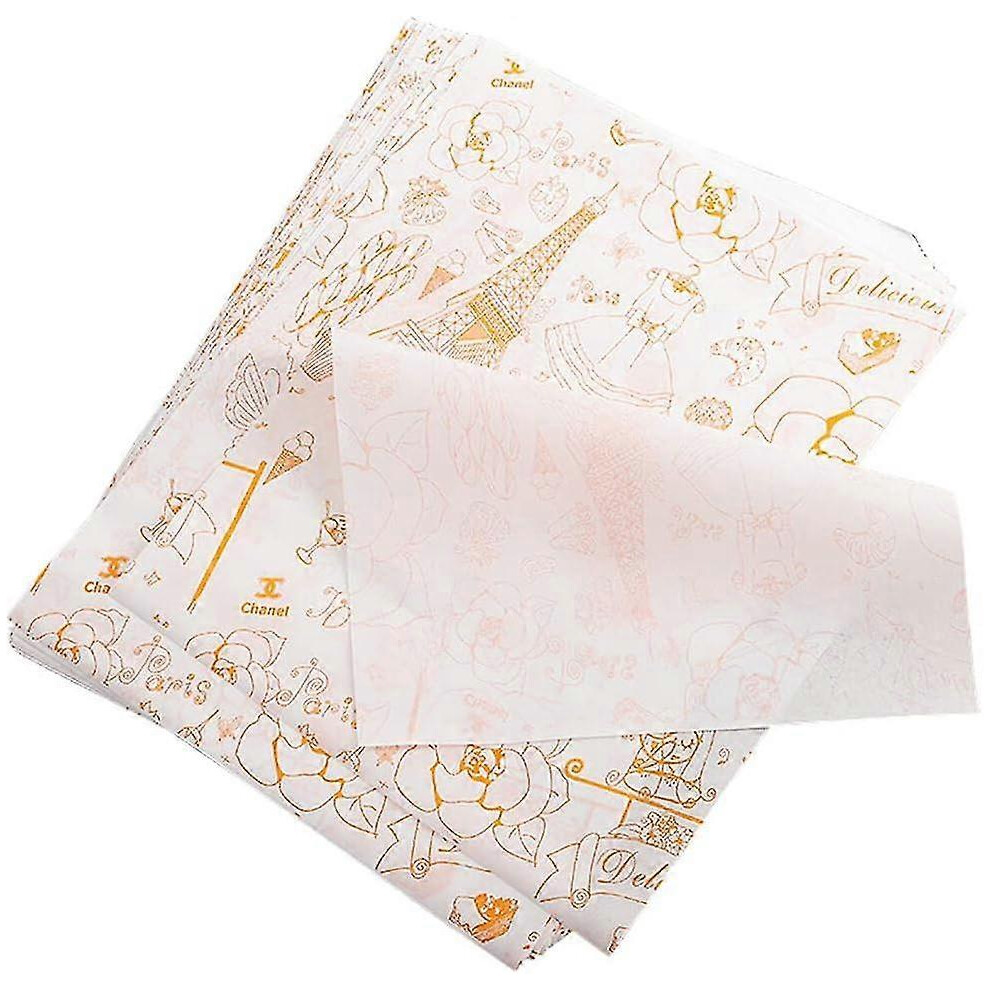 100 Sheets Cheese Wrapping Paper Food Wrapper Waterproof Oilproof Paper for Sandwich Bread Cake Hamburger