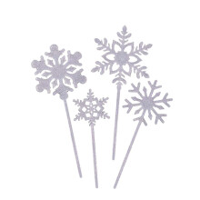 (Transparent) Fruushop Electronics Auto Parts 40 Pieces Snowflake Flag Cocktail Sticks Ice Picks Fruit Sticks Skewers Sticks
