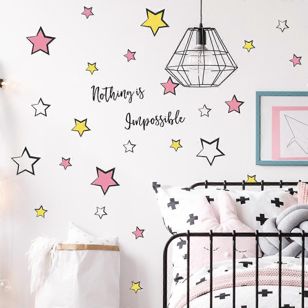 Kikidex (As Show, One Size) Vinyl Wall Stickers Creative Stickers Cartoon Sleeping Star Wall Children's Baby Room Bedroom Mural Wallpaper Children