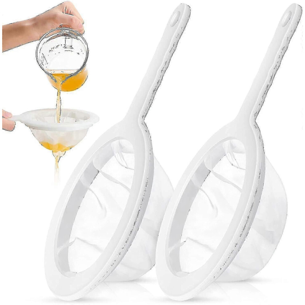 Fine mesh strainer, nylon food strainer, plastic mesh strainer, 2 pieces