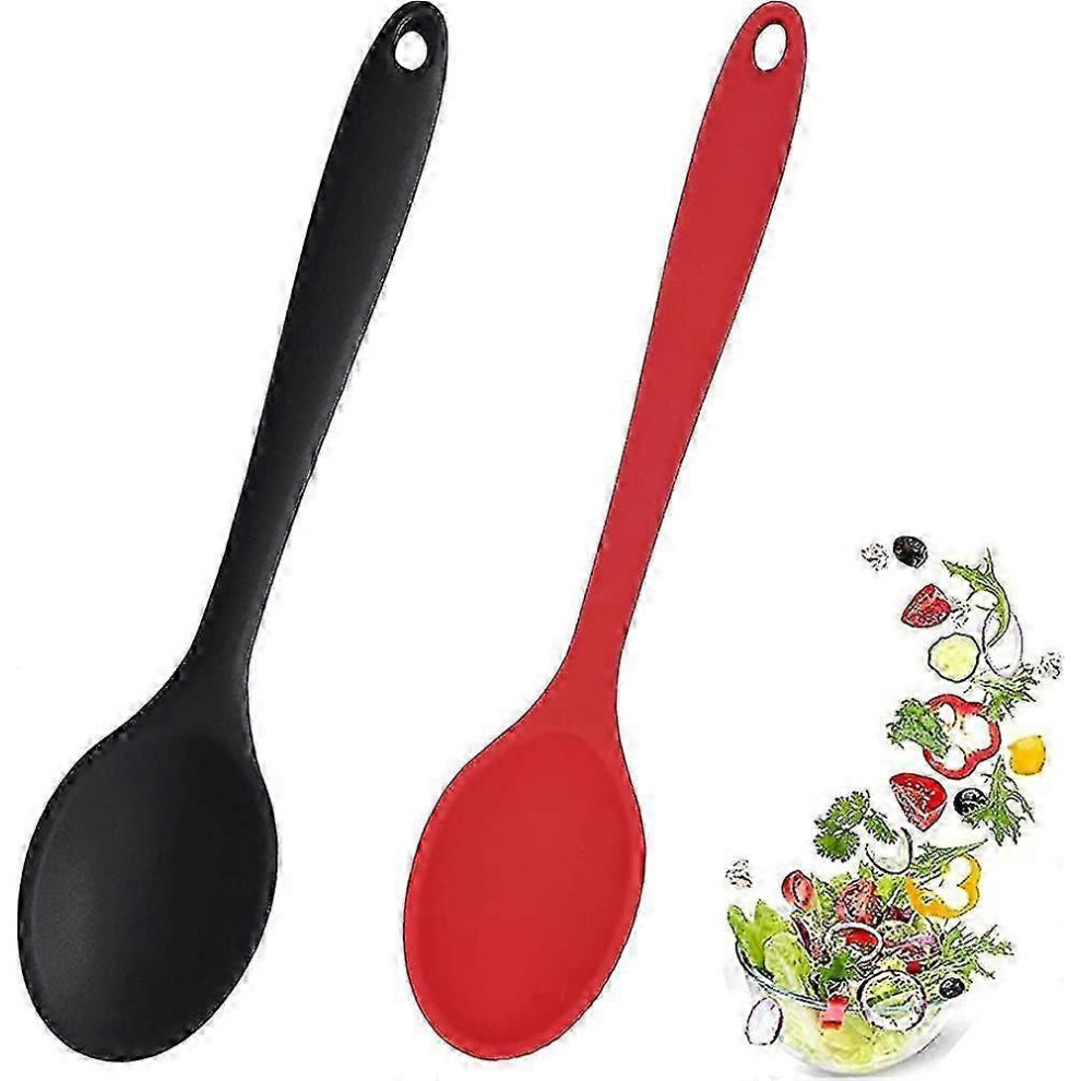 Set of 2 silicone cooking spoons, non-stick