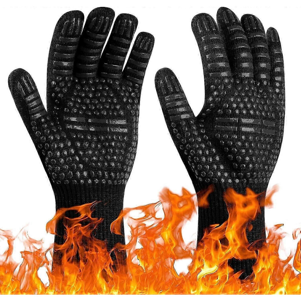 BBQ Gloves, Heat Resistant Oven Gloves up to 800C, Heat Resistant and Non-Slip Kitchen Gloves, Thermal Cooking Gloves for