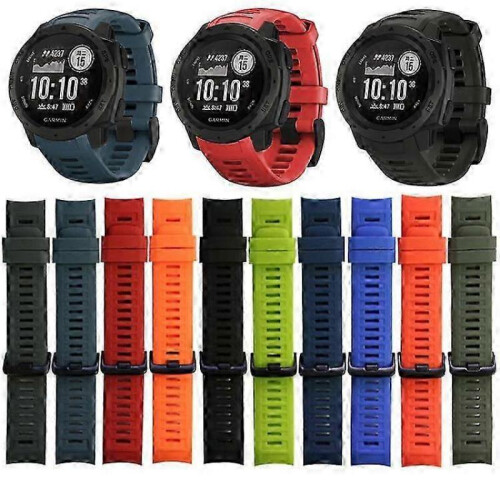 (red) Watch Strap for Garmin Instinct Band Silicone Replace Band Wristband 22mm e 2