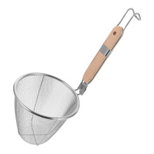 spaghettisieb aus mit holzgriff, nudelsieb, nudelkorb