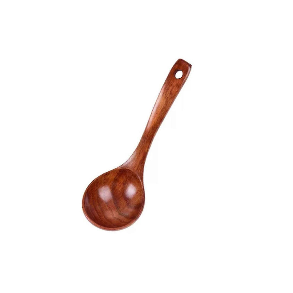(S) Heat Resistant Soup Serving Ladle Anti-scald Handle Wooden Kitchen Utensils Soup Spoon Cooking Tool