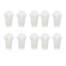 100 360 ml einweg-kunststoffbecher mit deckel für tee und saft