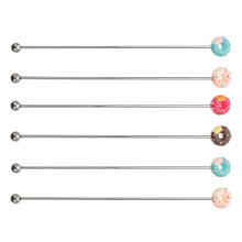 6 donut-swizzle-sticks aus , cocktail-rührstäbchen