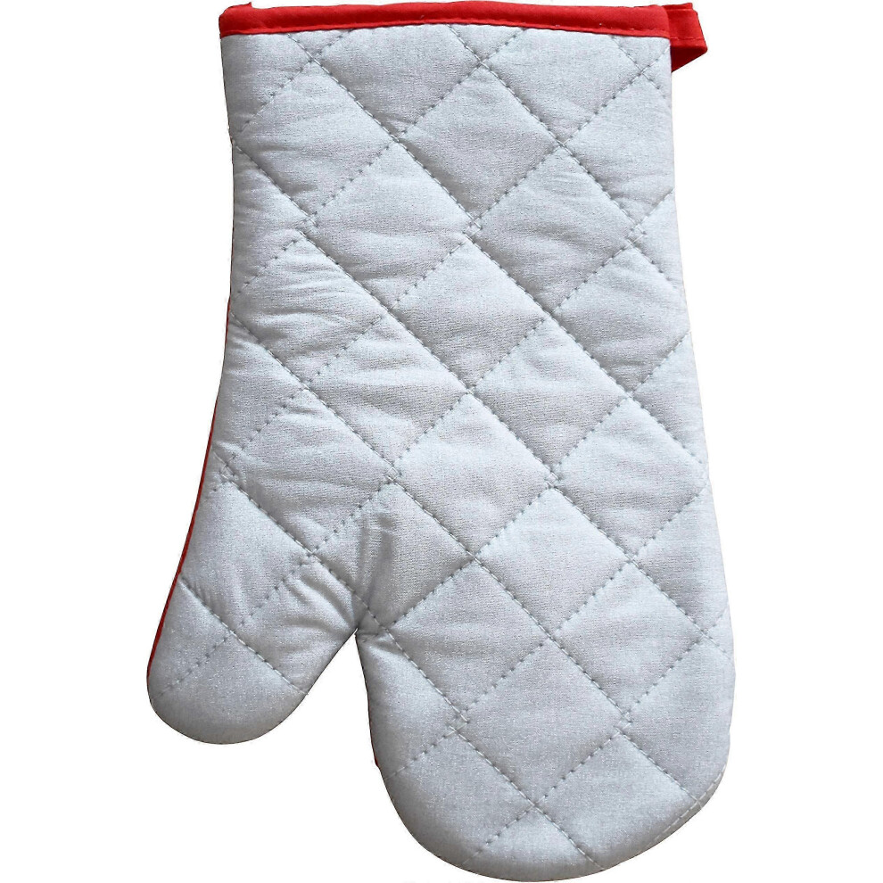 Aluminized potholder, oven glove, heat protection, cotton, aluminum, gray, red, 17 x 25 cm-image-OPC-PKV6CF6-NEW