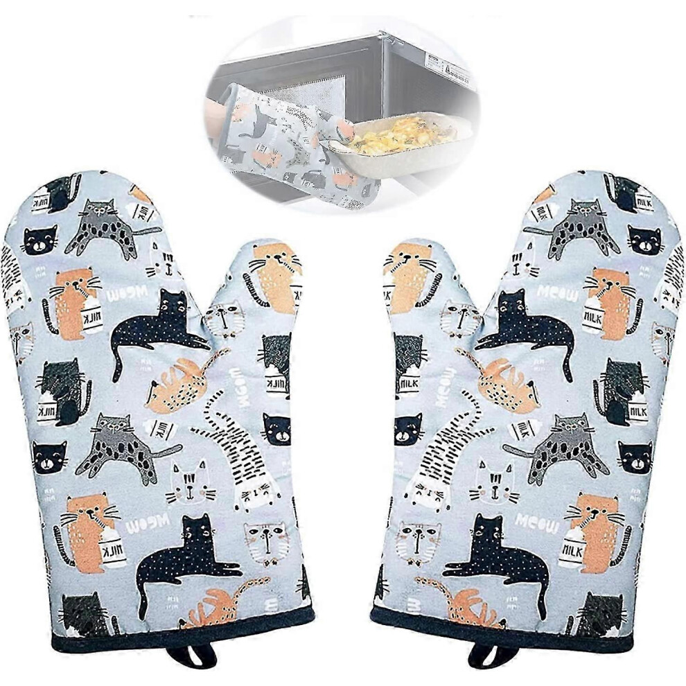 Pair Cotton Oven Mitts, Heat Resistant Oven Gloves, BBQ Gloves, for Kitchen, BBQ-image-OPC-PKV6CWK-NEW