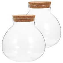 2 frascos de vidrio transparente para micropaisajes ecológicos