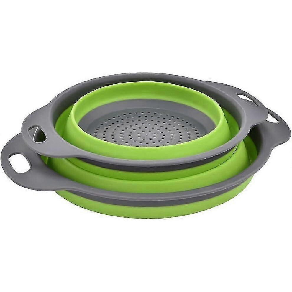 Colanders & Strainers Collapsible Silicone Colander Strainer Set Portable Fruit Basket Save
