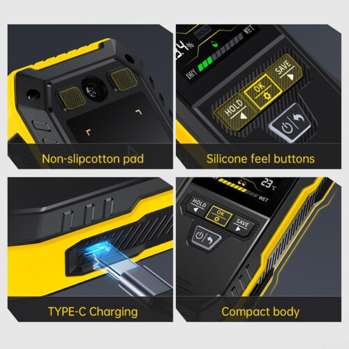 Professional Wood Moisture Meter WMT10 Non Destructive Testing 0-75% Range 30 Data Storage Portable 2