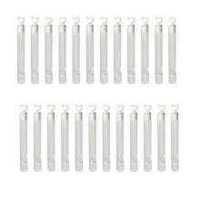 24 leere herzförmige Röhrchen für Seifenblasen, transparent
