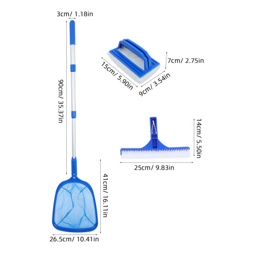 Unbranded  Inflatable Pool Scrubber Brush With Pole Cleaning Kit 1