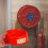 red plastic floor mount fire extinguisher stand for public places 3