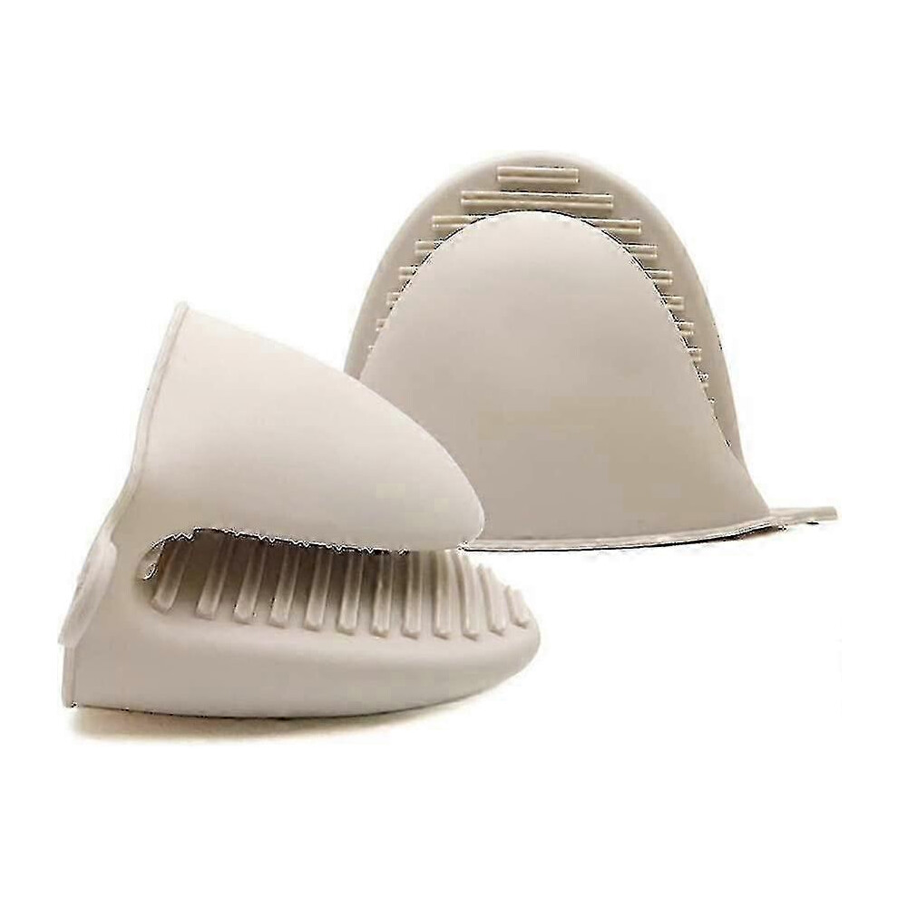 Thick Silicone Oven Mitt, Mini Heat Resistant Pot Holder (Beige) Beige