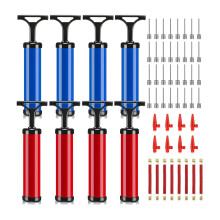 Air Pumps 8-Set Ball Pumps For Inflatables Hand Pump Exercise Ball Inflator With Needle Nozzle Extension Hose