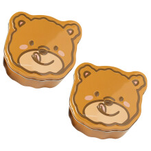 2Pcs Bear Shape Tinplate Candy Jar Gift Box Holiday Cookie Tin