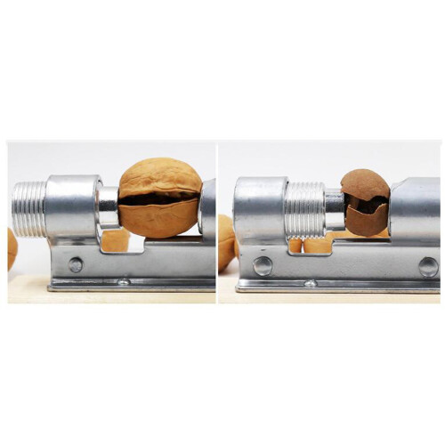 Silver Wooden Nutcracker Nut Opener Easy Clean Kitchen Tool 2