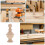 2pcs Unfinished Solid Wood Finials 6x10cm for Staircases & Beds 7