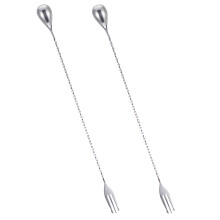 2 Pcs Spoons Silverware Bartending Heat-Resistant Food-Grade Material