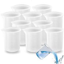 Pack of 10 100ml Silicone Measuring Cups, Resin, for School