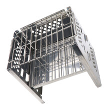 Foldable Barbeque Grill Silver 1 Set 7.5x7.3in