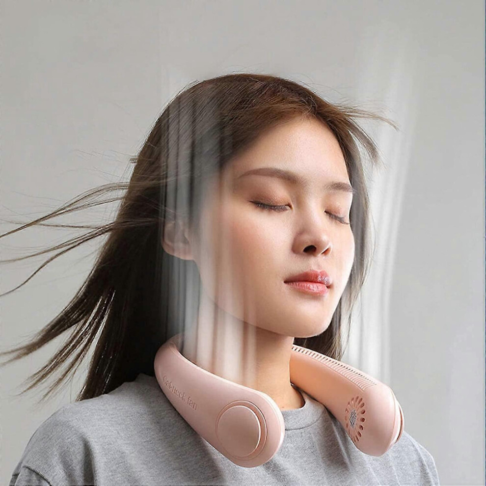 Kikidex (As Show, One Size) Personal Neck Fan Portable Bladeless Neck Fans - Hands Free Neckband Sports Fan Rechargable Usb Mini Fan 3-Speed Lazy Neck Hanging
