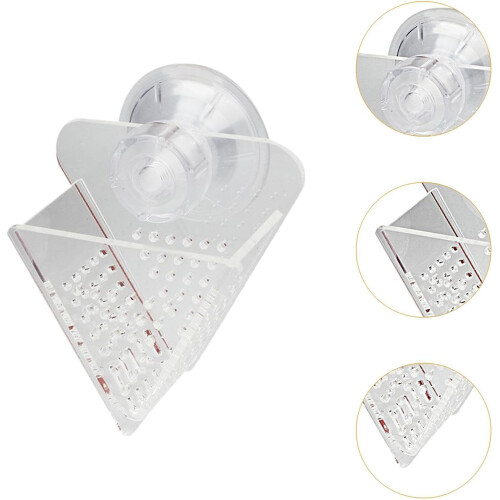 Feeding Bowl Triangular Acrylic For Betta Fish Compact Lightweight Sinking Food 2