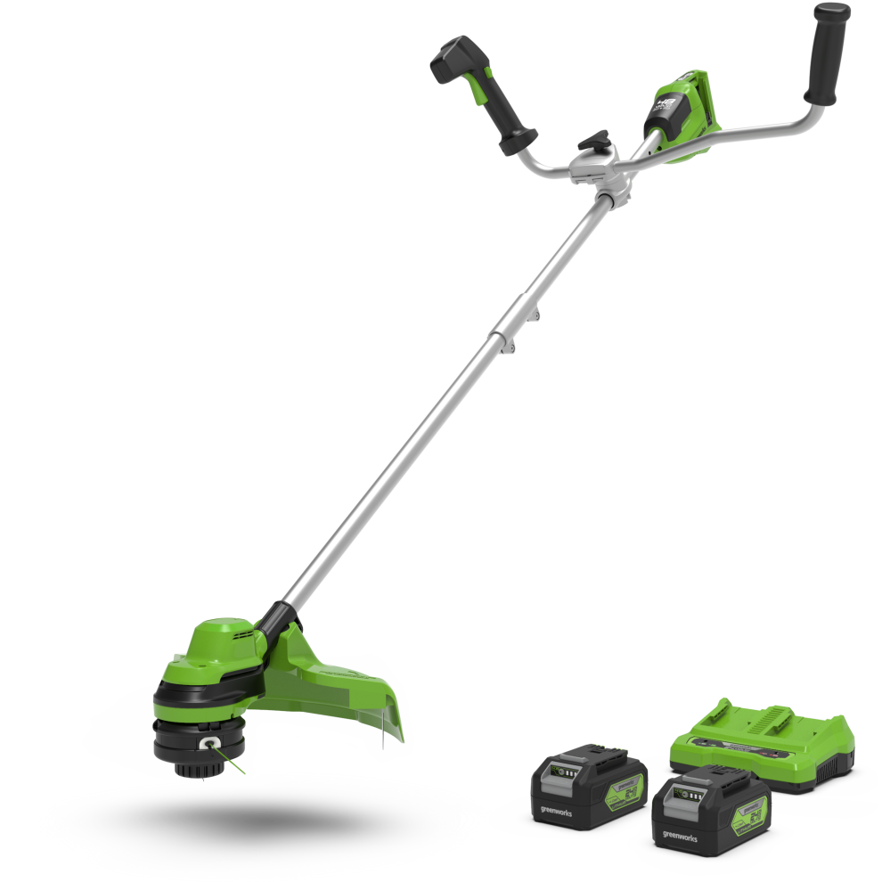 Greenworks 48V (24V X 2) Bike Handle Brush Cutter 38Cm - 2X 4Ah Battery