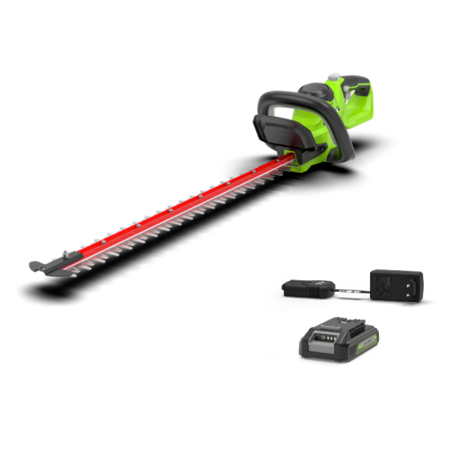 Greenworks 24V Hedge Trimmer 61cm - 2Ah Battery 1