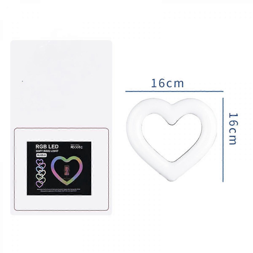Kikidex (As Show, One Size) Rechargeable Rgb Heart Shaped Fill 6 Inch Light