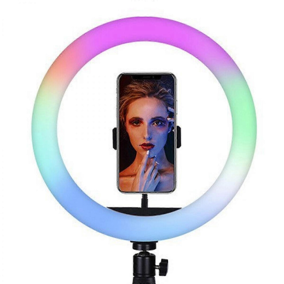 Kikidex (As Show, One Size) Selfie Ring Stand ,Dimmable Desktop Led Rgb Lamp Camera Ring Light