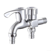 Copper Double Faucet 1/2-Inch Inlet Dual Outlet Washing Machine Compatible Copper Plumbing Valve for Laundry Room