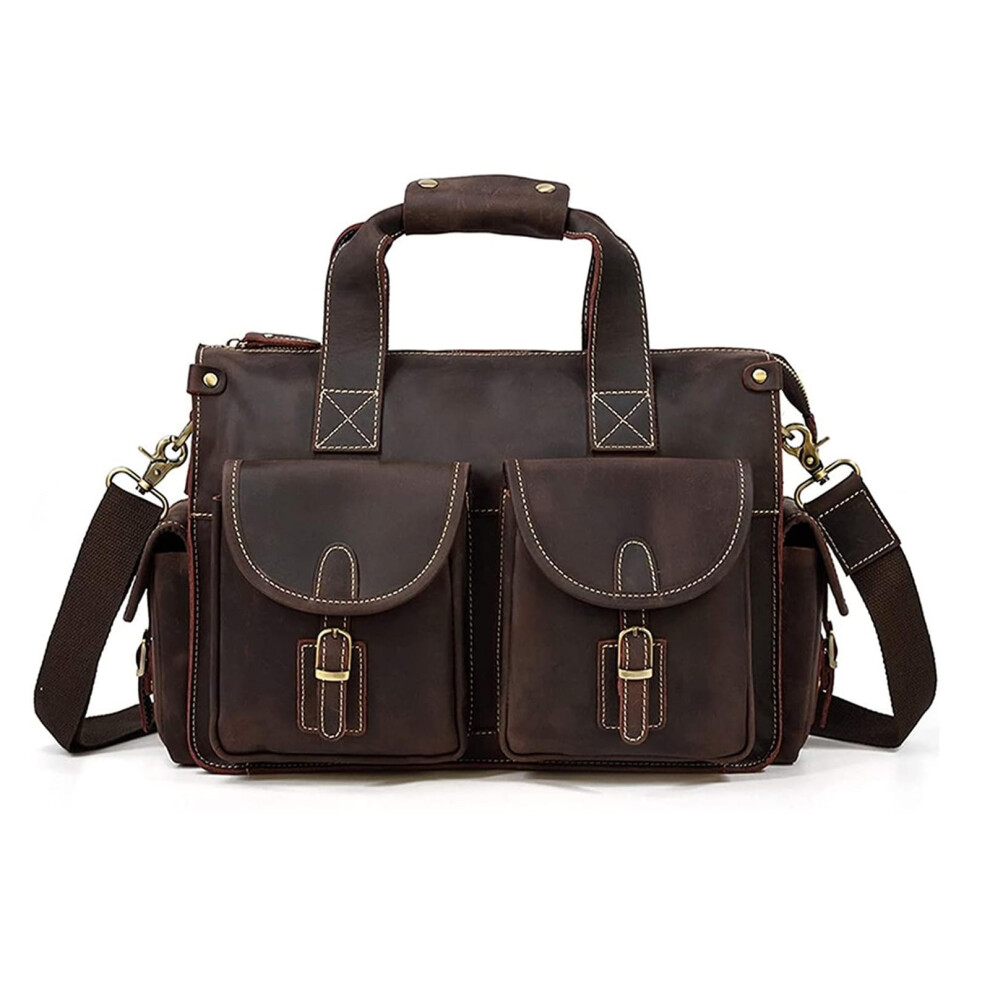 Handbag Business Briefcase 13.3-Inch Laptop Bag Vintage Travel Shoulder Messenger Bag-image-OPC-PKV7KV8-NEW